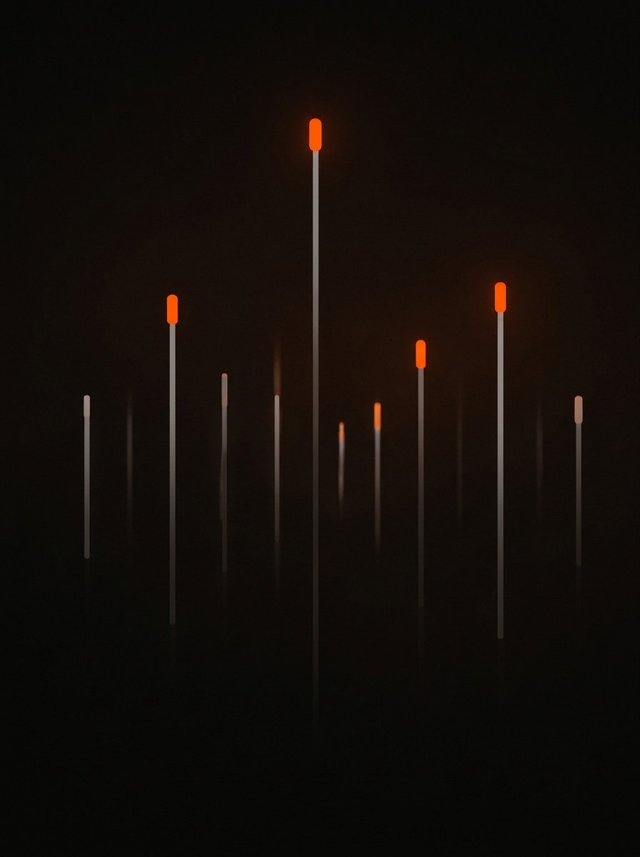 Ritmo — onda contínua em laranja com ponto luminoso no topo